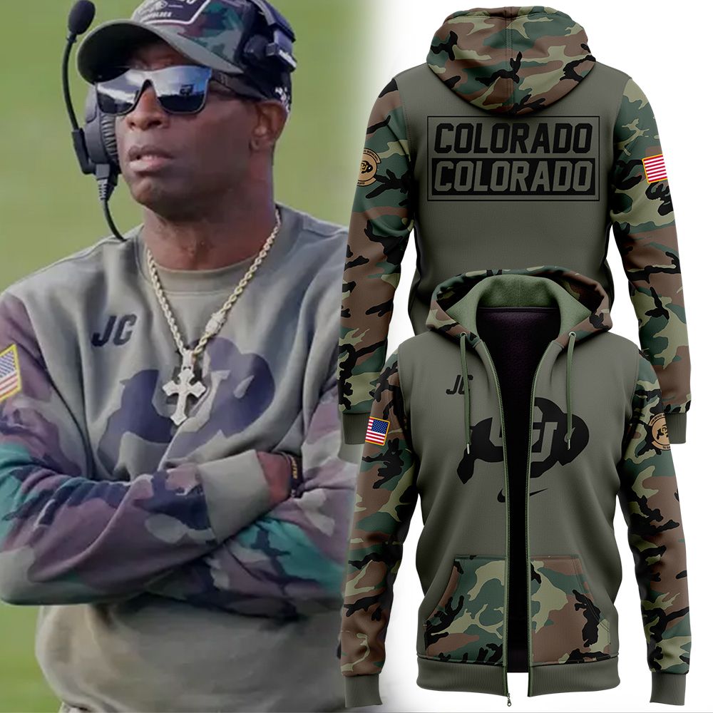 Colorado Buffaloes Football 2024 Military Appreciation Zip Hoodie