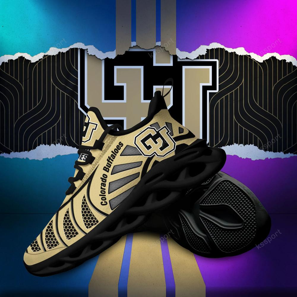 Colorado Buffaloes Max Soul Clunky, Black And White Running Shoes