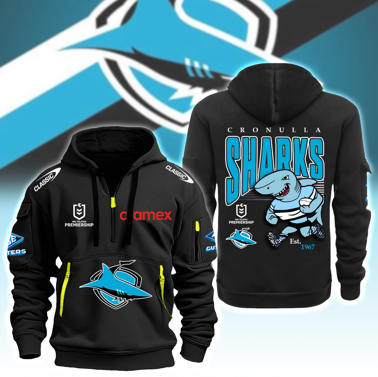 Cronulla-Sutherland Sharks 2D New Hoodie NQ2