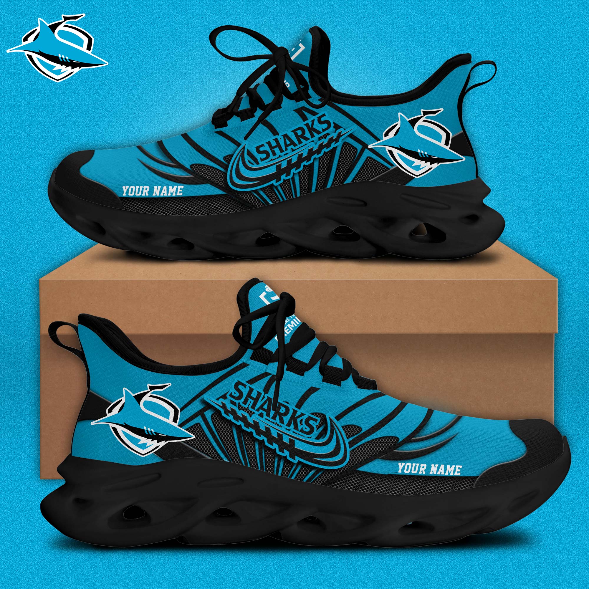 Cronulla-Sutherland Sharks Personalized Max Soul Shoes