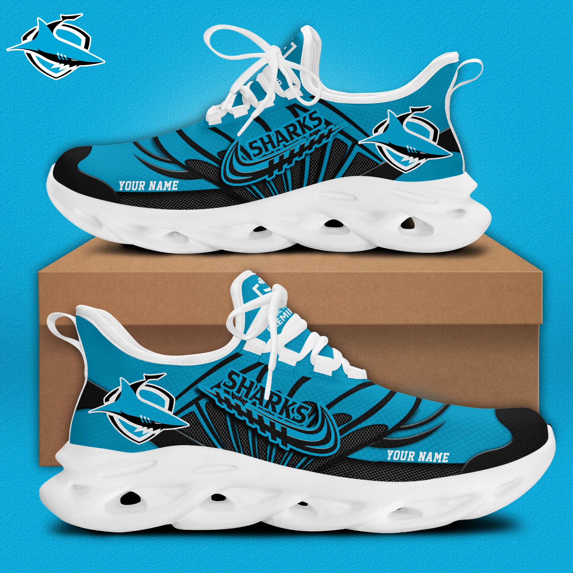 Cronulla-Sutherland Sharks Personalized Max Soul Shoes