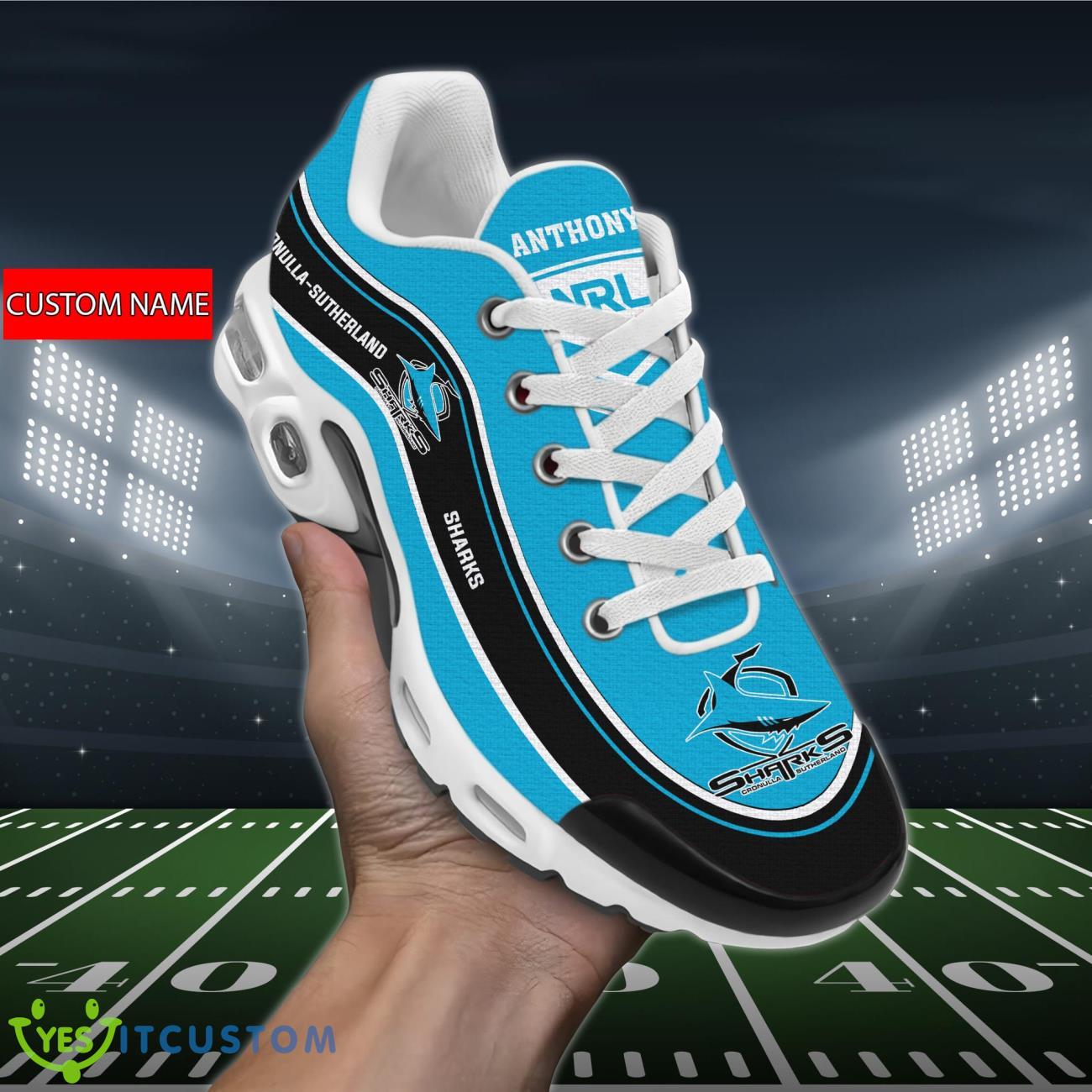 Cronulla-Sutherland Sharks Personalized Name Air Cushion Sports Shoes Sneaker KLTNS220250