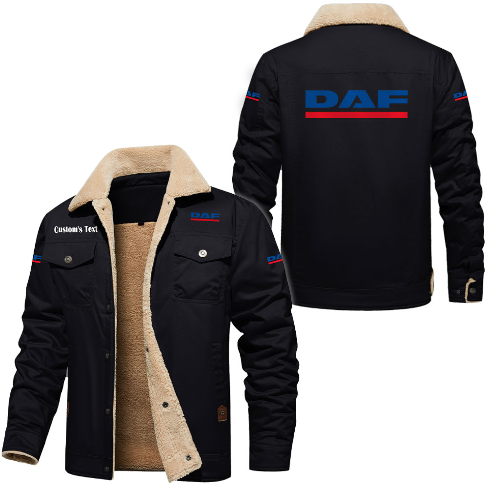 Daf Cargo Fleece Lined Cotton Jacket Multicolor, vintage style, customize name