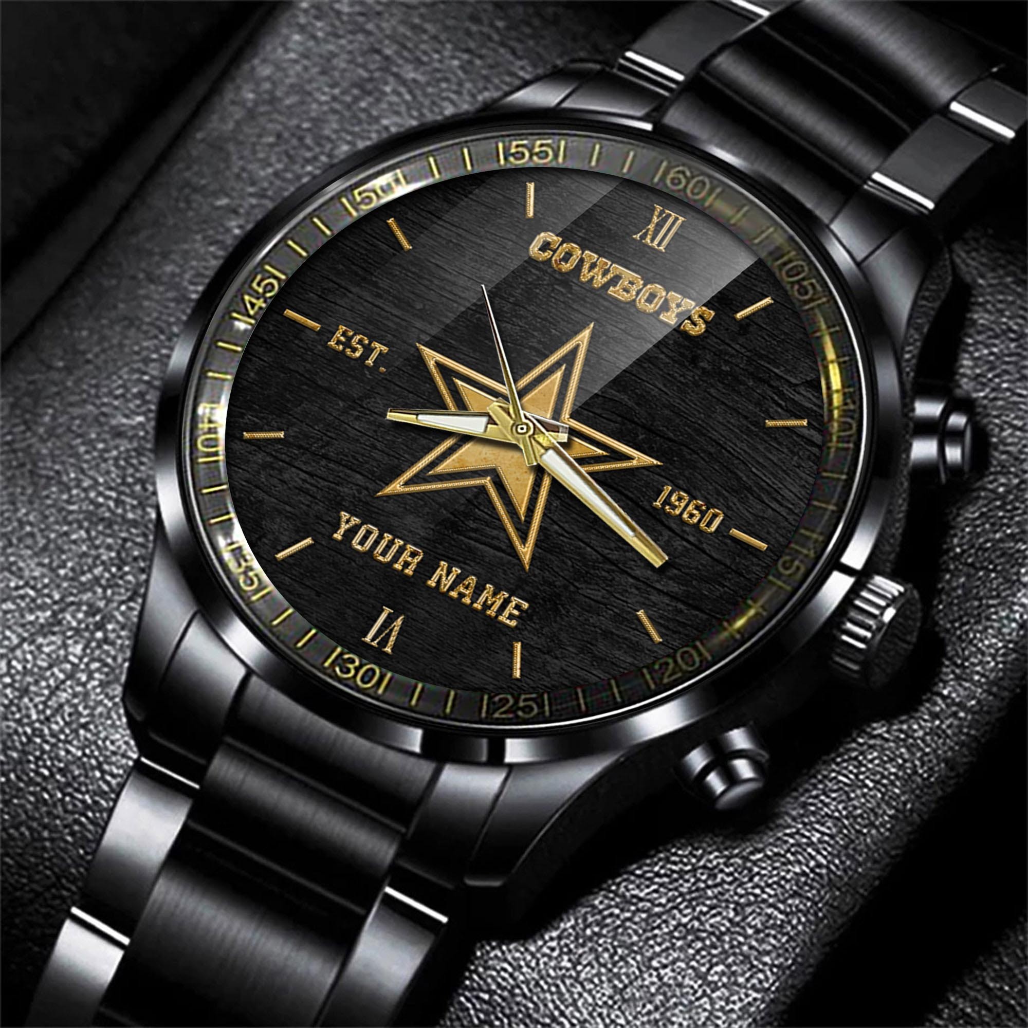 Dallas Cowboys Black Fashion Sport Black Fashion Watch