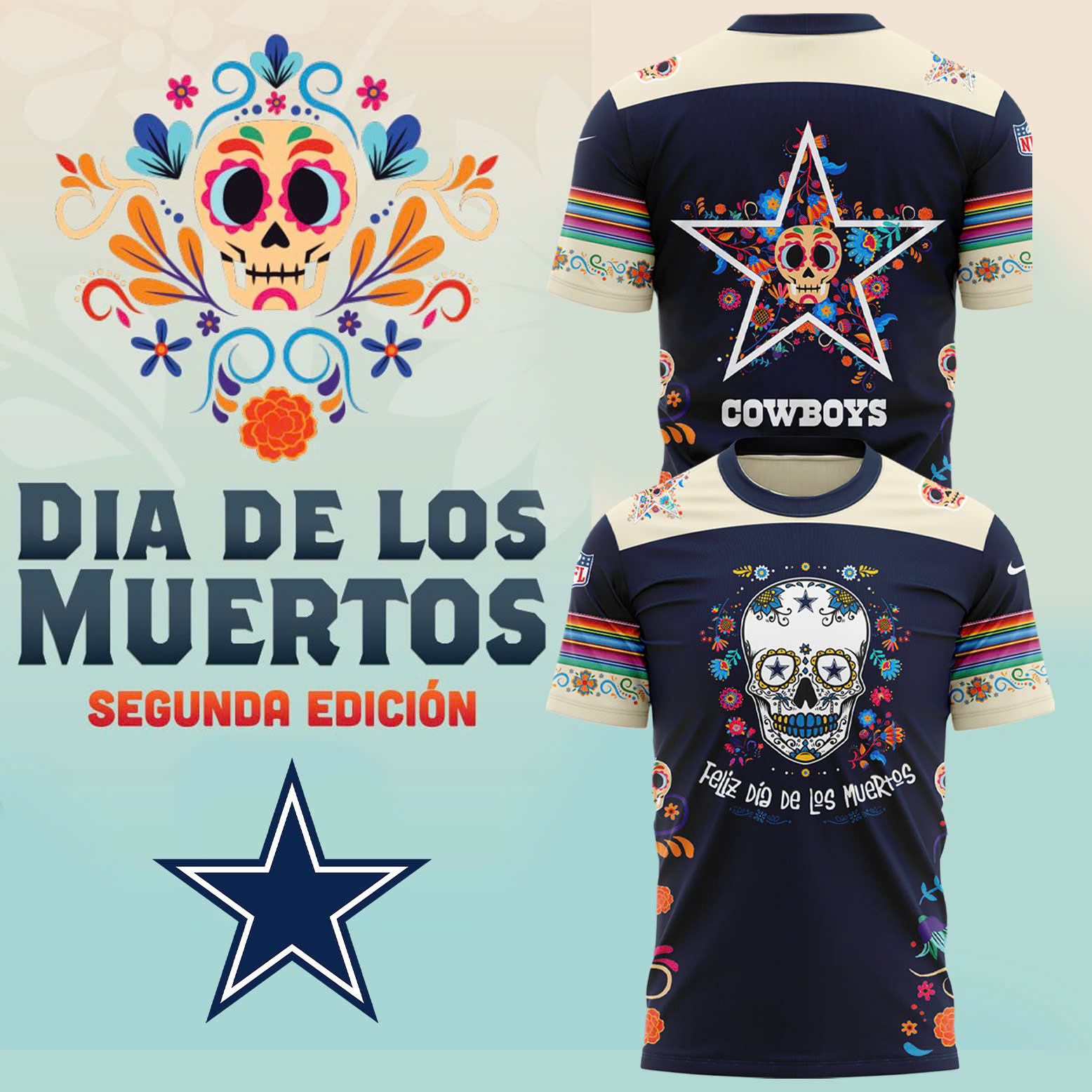 Dallas Cowboys Dia De Los Muertos Premium Tee
