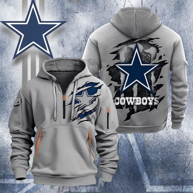 Dallas Cowboys New Personalized Quarter Zip Hoodie AZBTQZH000061