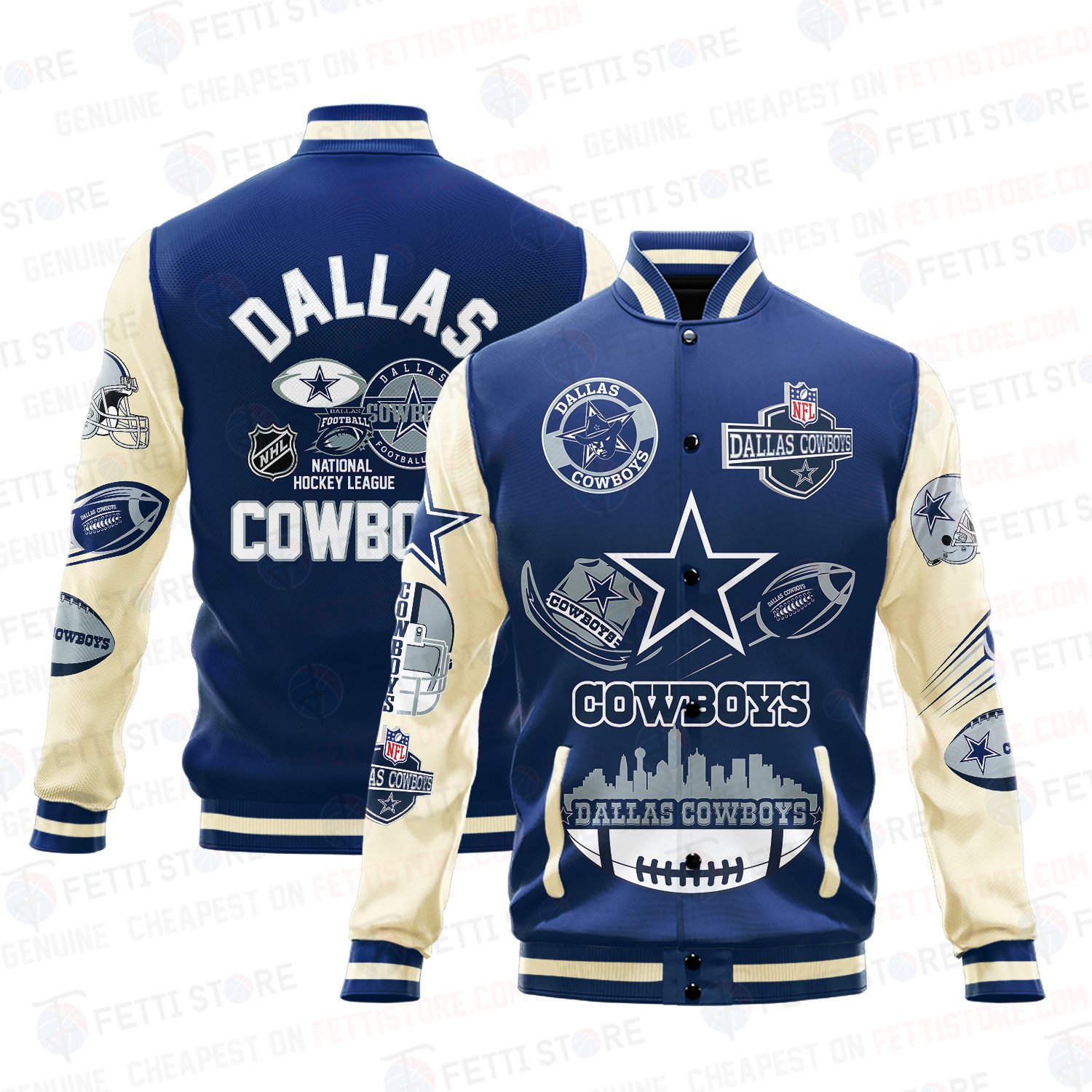 Dallas Cowboys Pattern Varsity Jacket