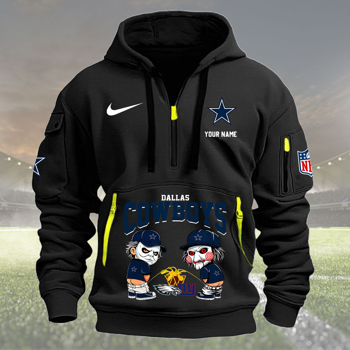 Dallas Cowboys Personalized Quarter Zip Hoodie New Collection AZBTQZH000283