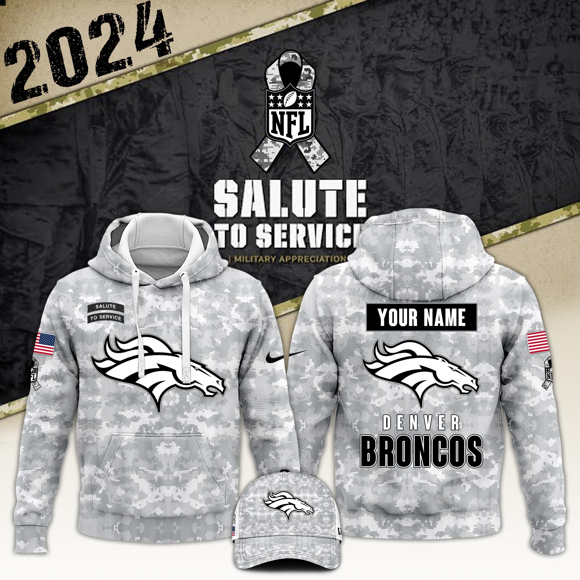 Denver Broncos Veterans Day Hoodie