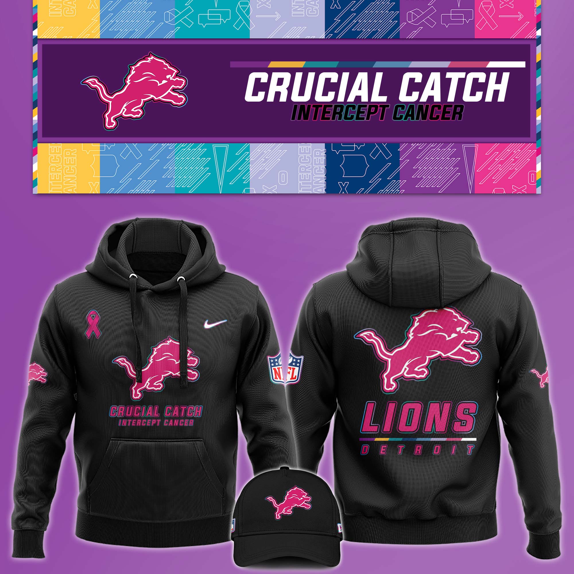 Detroit Lion Crucial Catch Hoodie V2