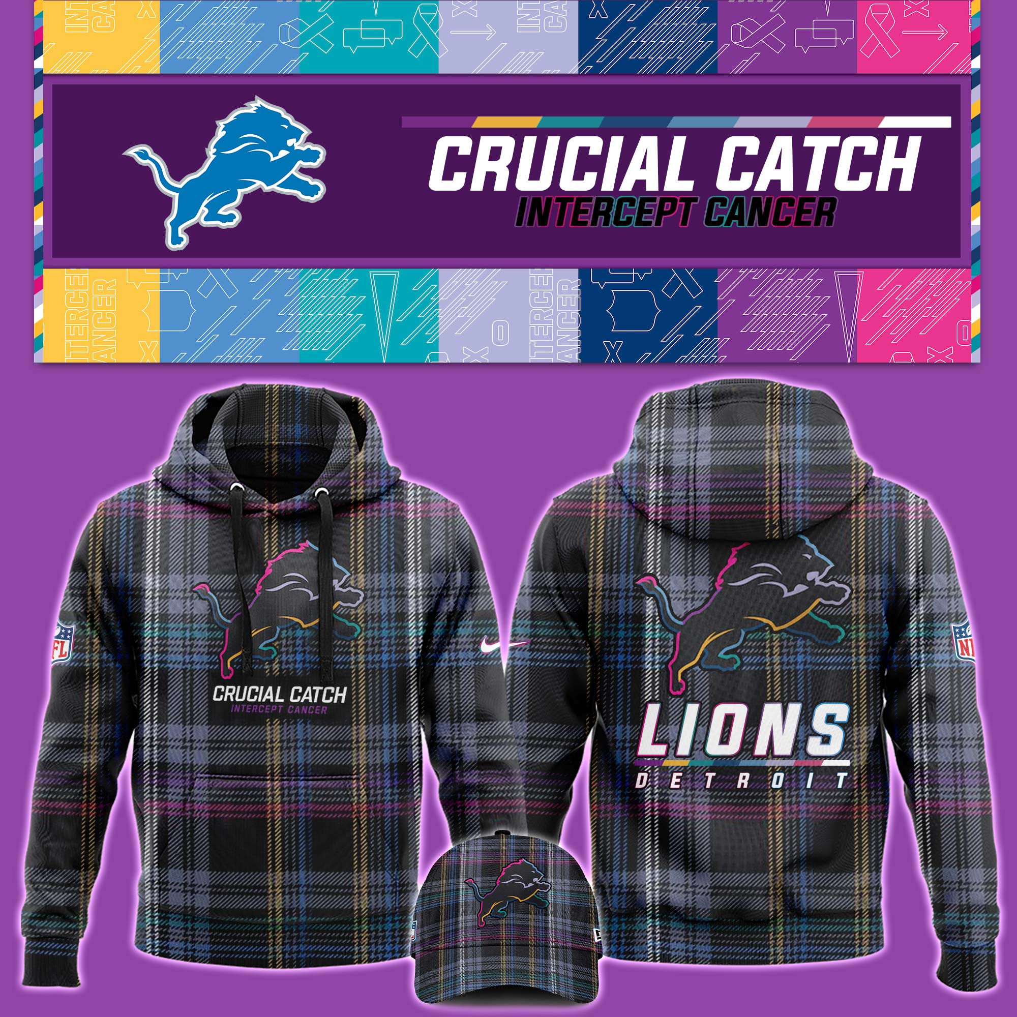 Detroit Lion Crucial Catch Hoodie V2