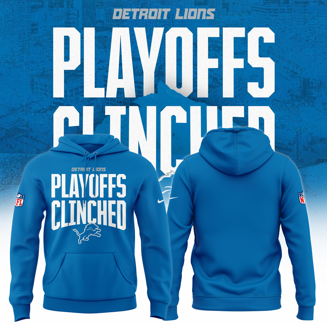 Detroit Lions 2024 Playoffs Clinched Black Hoodie gift for fans