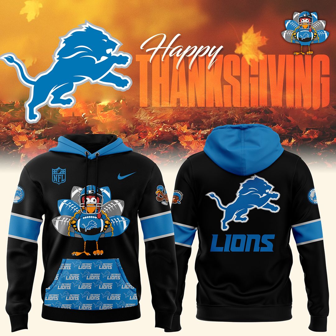 Detroit Lions 2024 Thanksgiving Premium Pullover Hoodie
