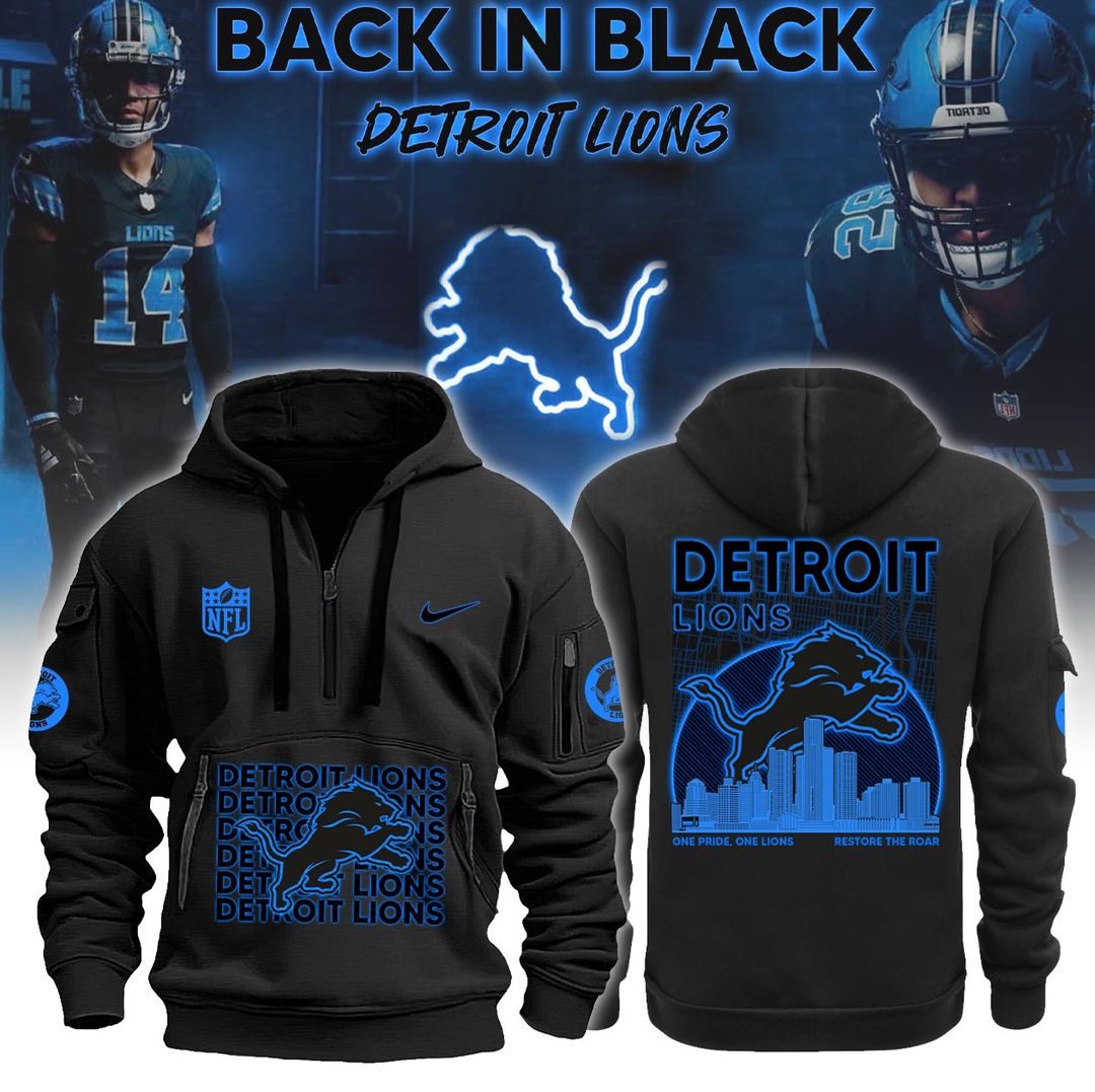 Detroit Lions Back In Black New Hoodie 2024
