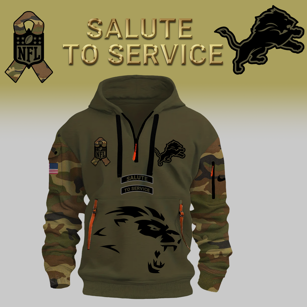 Detroit Lions Camo 2024 Salute to Service New Hoodie