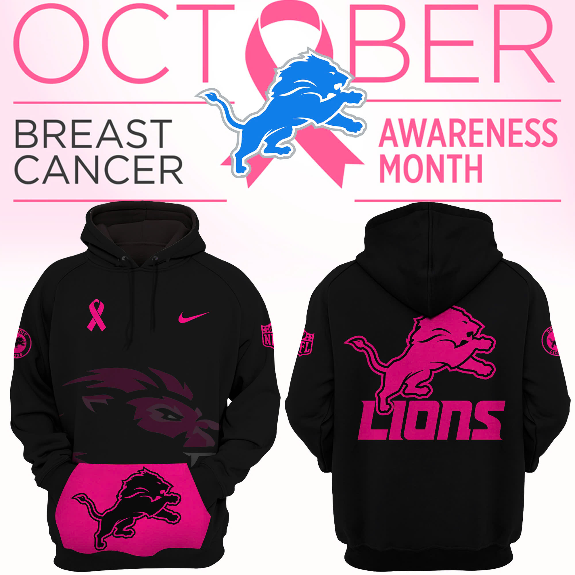 Detroit Lions Crucial Catch Club Pullover Hoodie V2