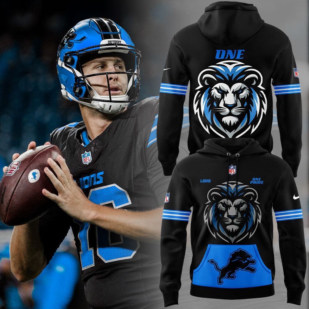 Detroit Lions ONE PRIDE New Version Black Hoodie+NT14102406ID10DS11
