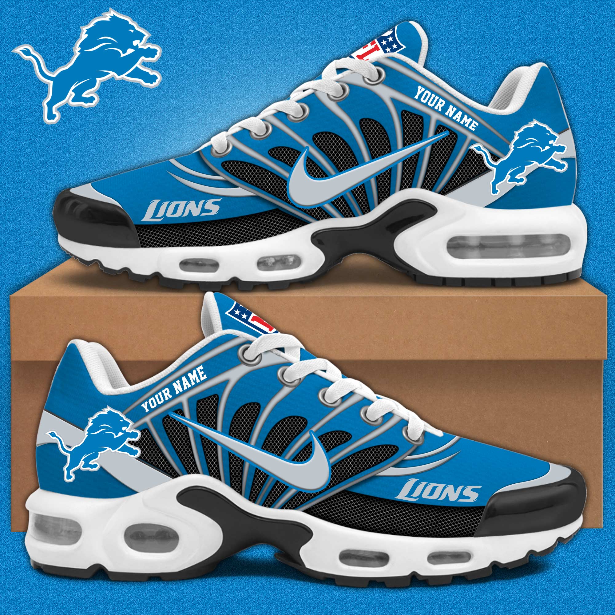 Detroit Lions Personalized Shoes