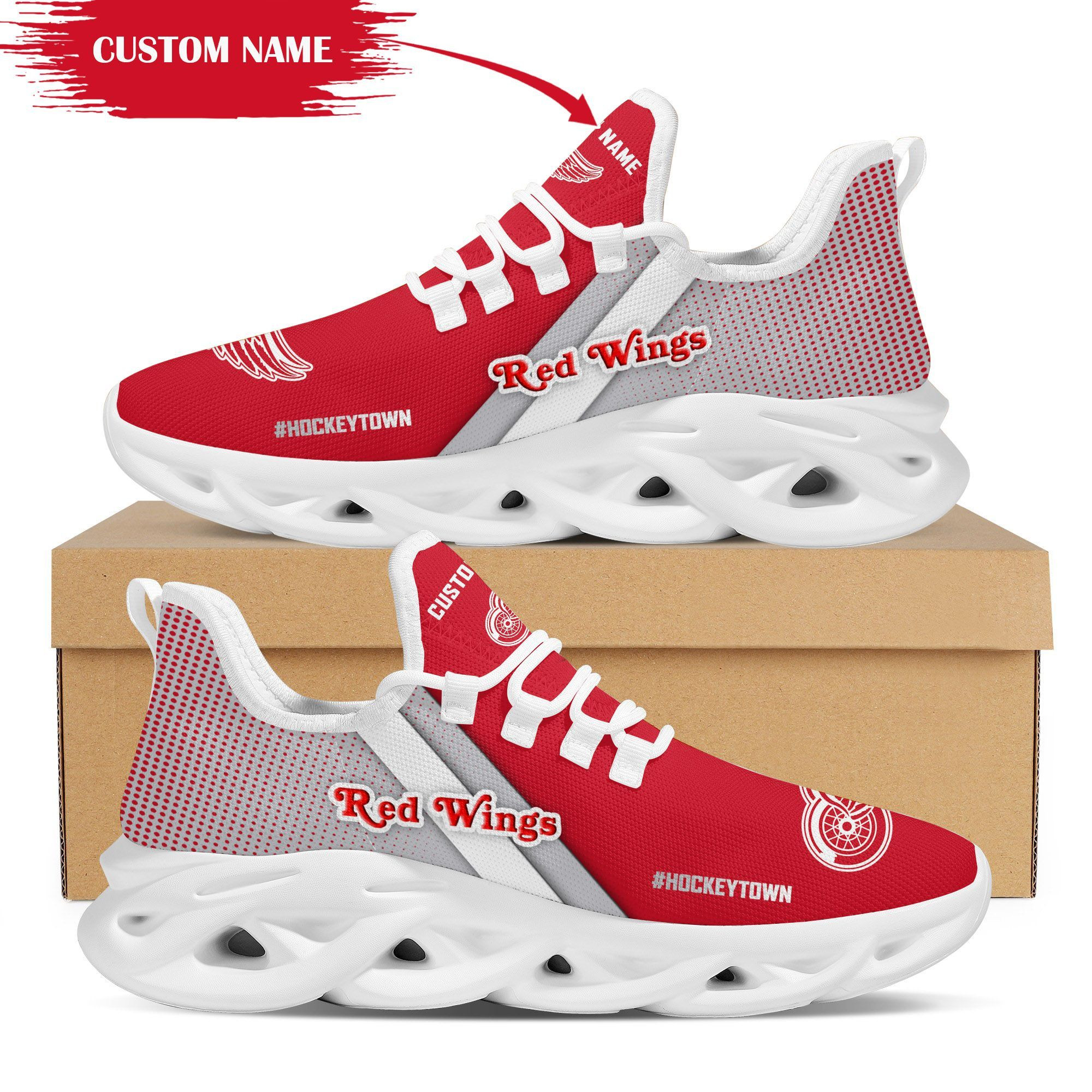 Detroit Red Wings Custom Personalized Max Soul Sneakers Shoes