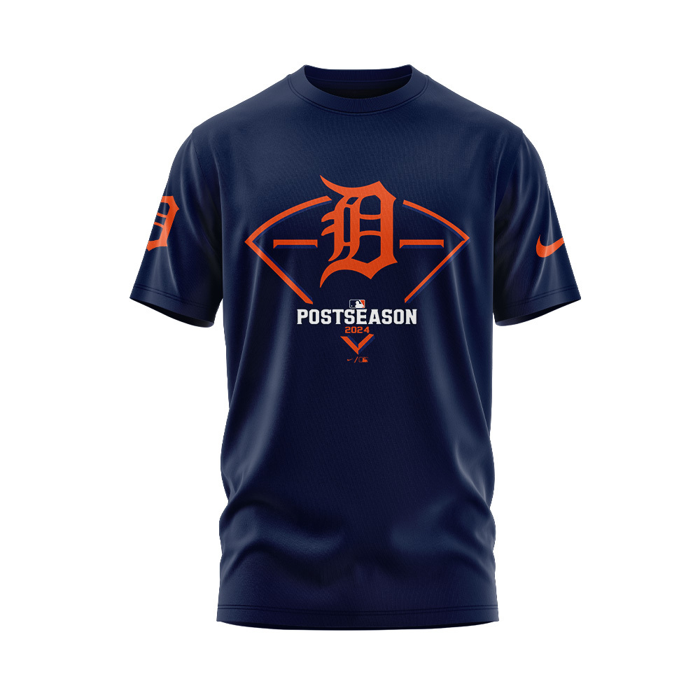 Detroit Tigers Navy Postseason Locker Room Tshirt Set+NT30092424ID10DS11