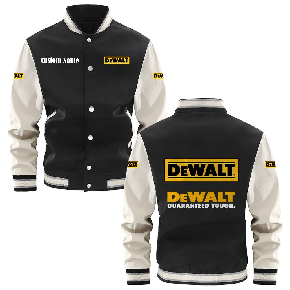 DeWalt Varsity Jacket, Baseball jacket, Letterman Jacket Customize Name, Multicolor