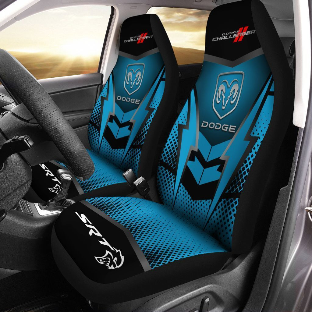 Dodge Challenger  Car Seat Cover (Set of 2) Ver 2 (Blue)