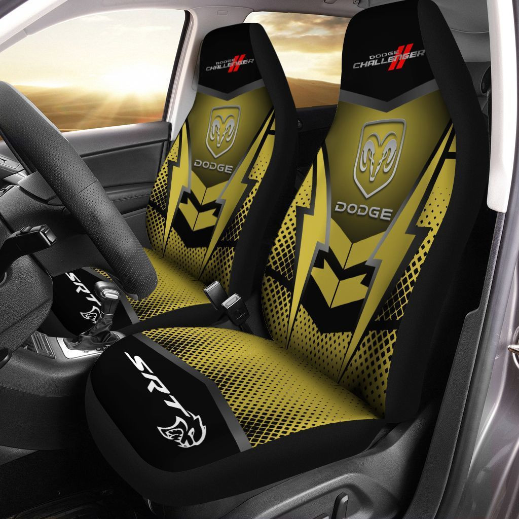 Dodge Challenger  Car Seat Cover (Set of 2) Ver 2 (Yellow)
