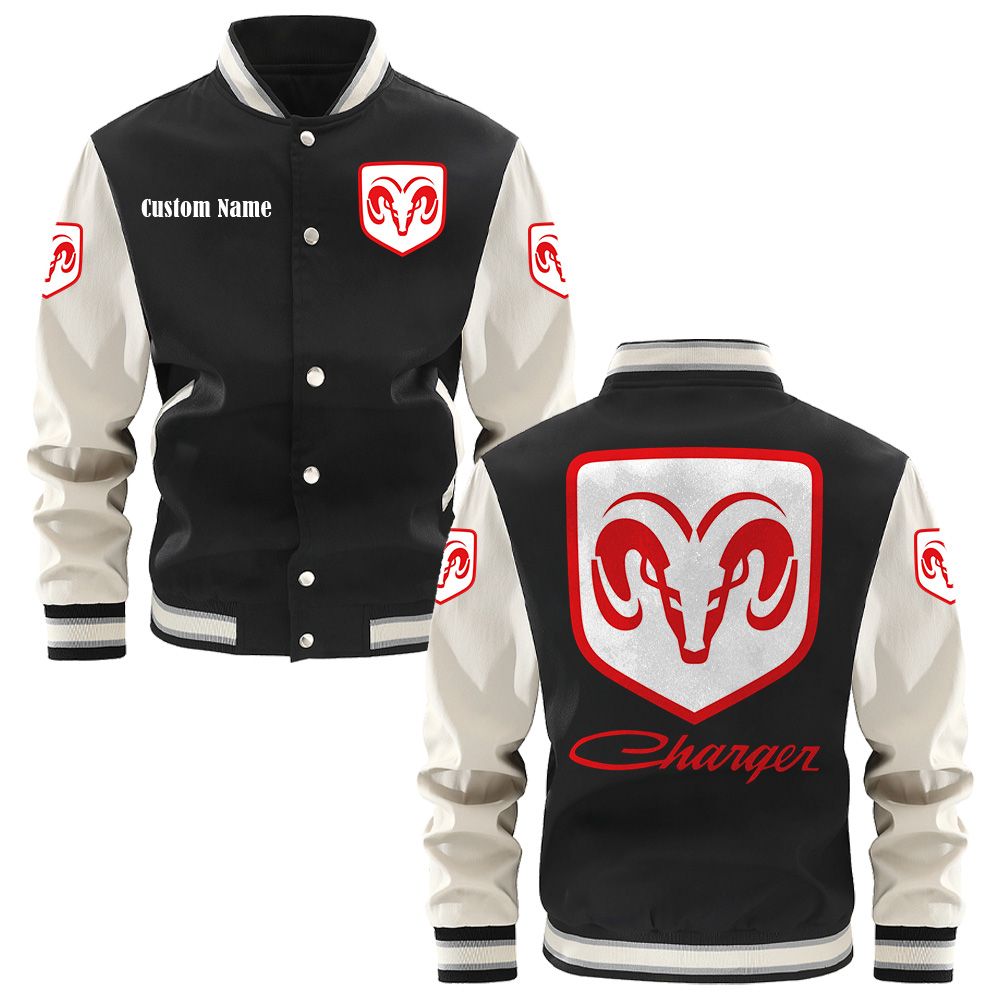 Dodge Charger Varsity Jacket, Baseball jacket, Letterman Jacket Customize Name, Multicolor