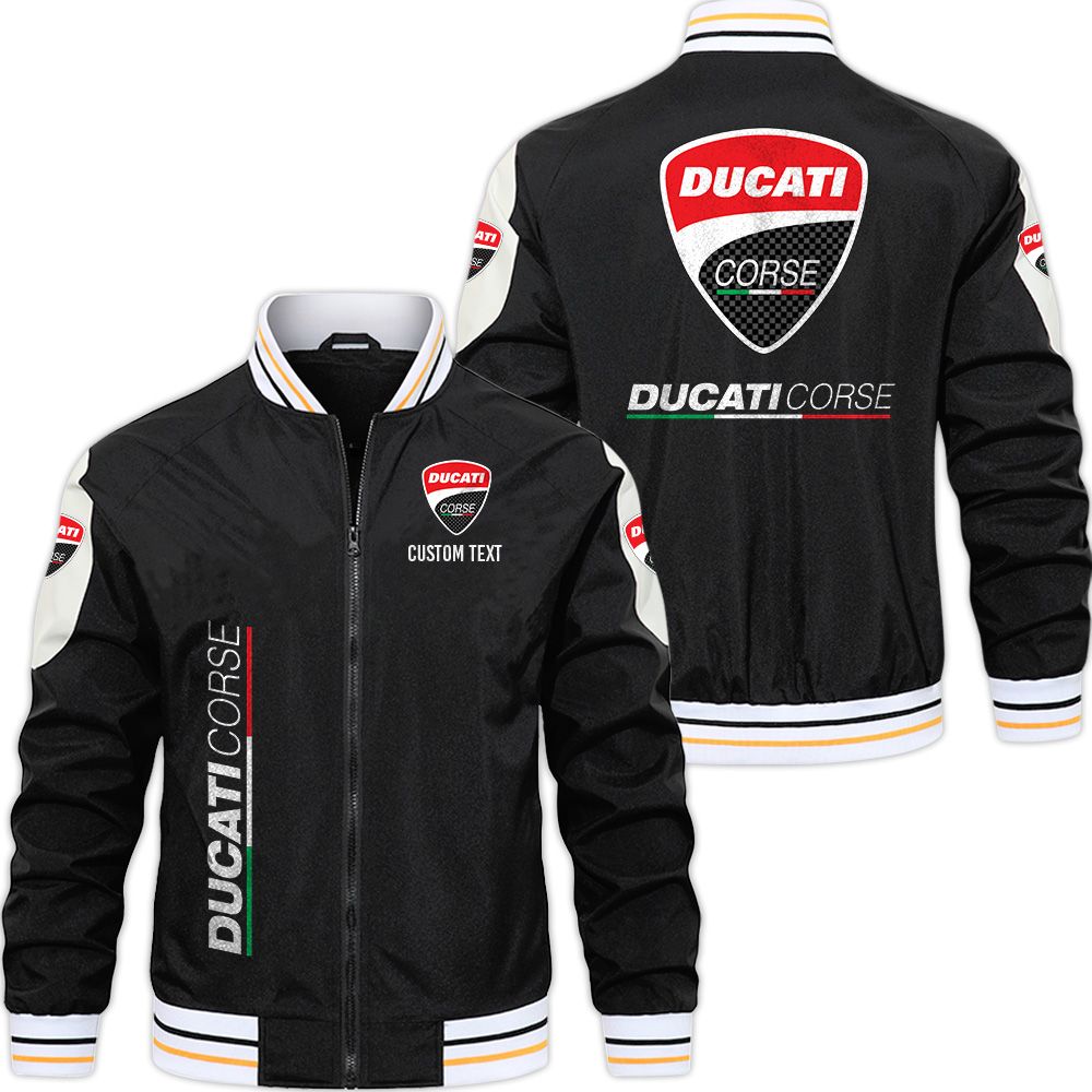 Ducati Corse Varsity Jacket, Zipper Jackets Customize Name