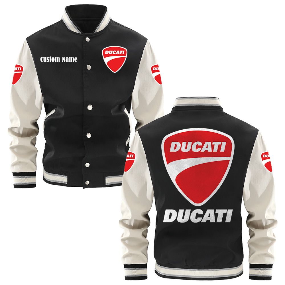 Ducati Varsity Jacket, Baseball jacket, Letterman Jacket Customize Name, Multicolor