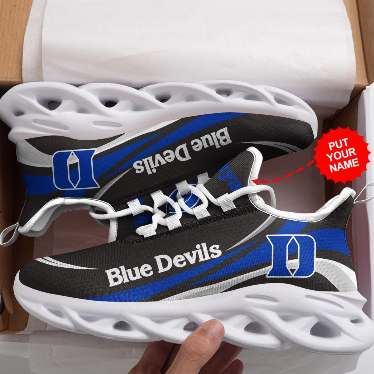 Duke Blue Devils Custom Personalized Max Soul Sneakers Shoes