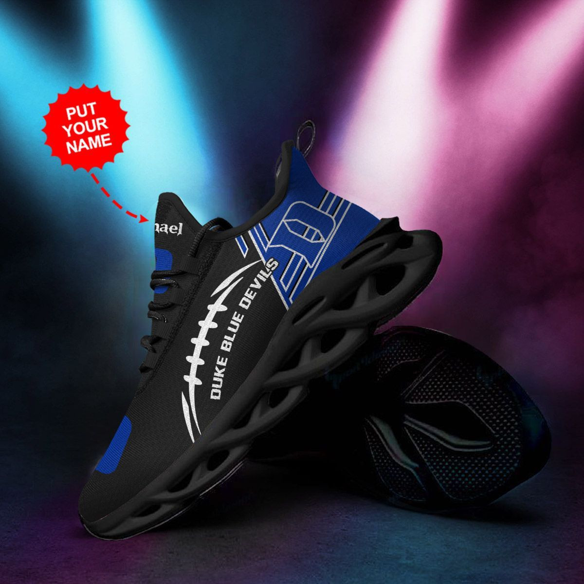 Duke Blue Devils Custom Personalized Max Soul Sneakers Shoes