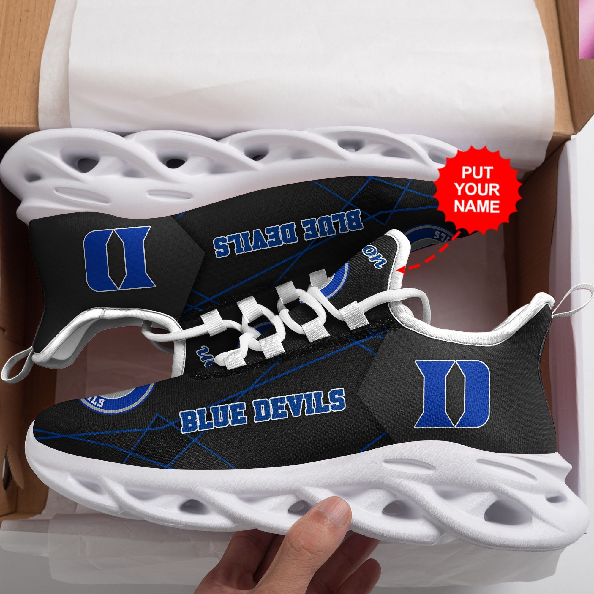 Duke Blue Devils Custom Personalized Max Soul Sneakers Shoes