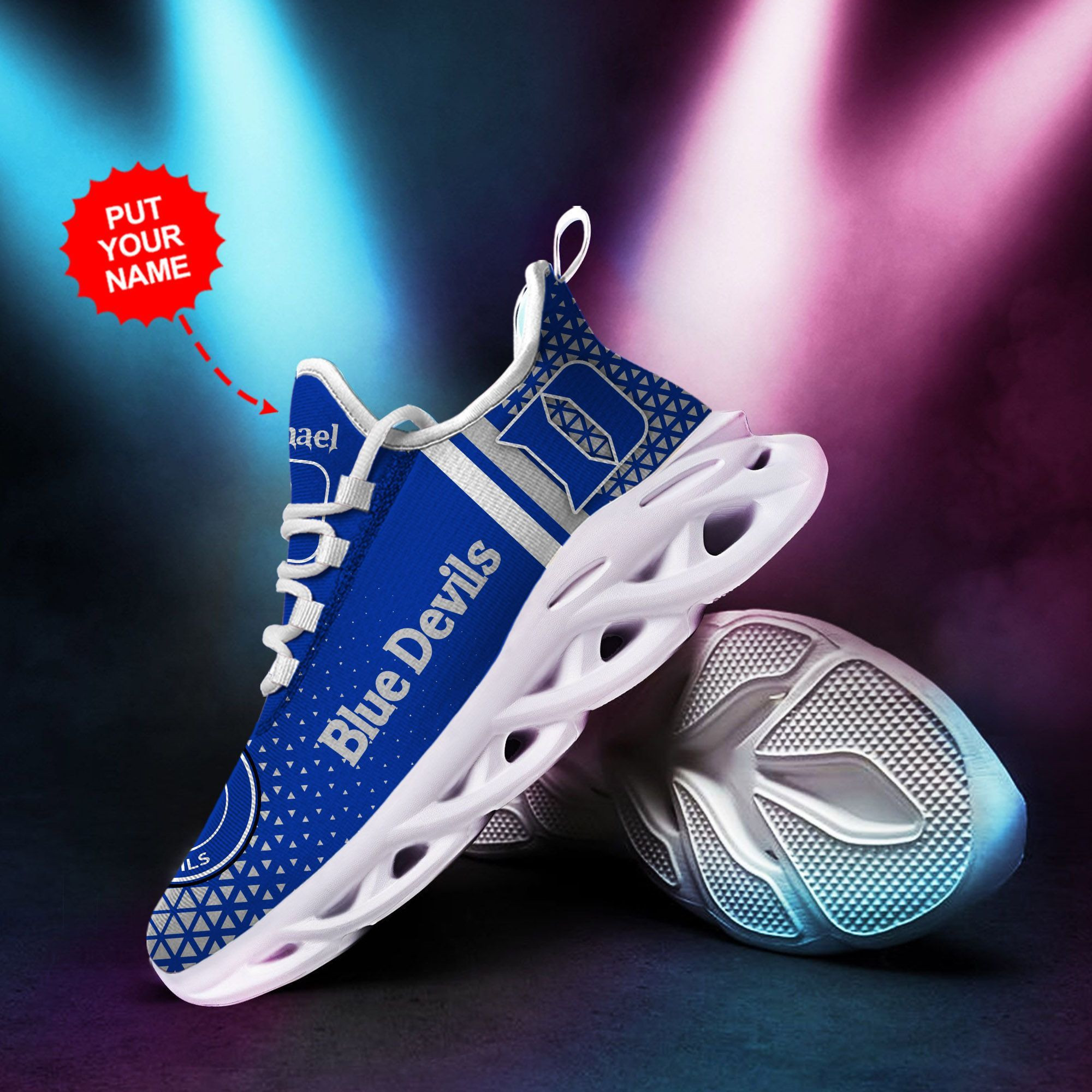 Duke Blue Devils Custom Personalized Max Soul Sneakers Shoes