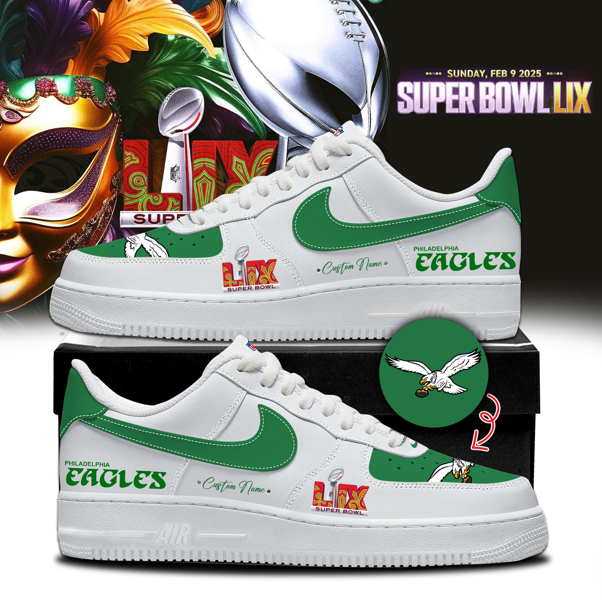 Eagles New Personalized Shoes Super Bowl