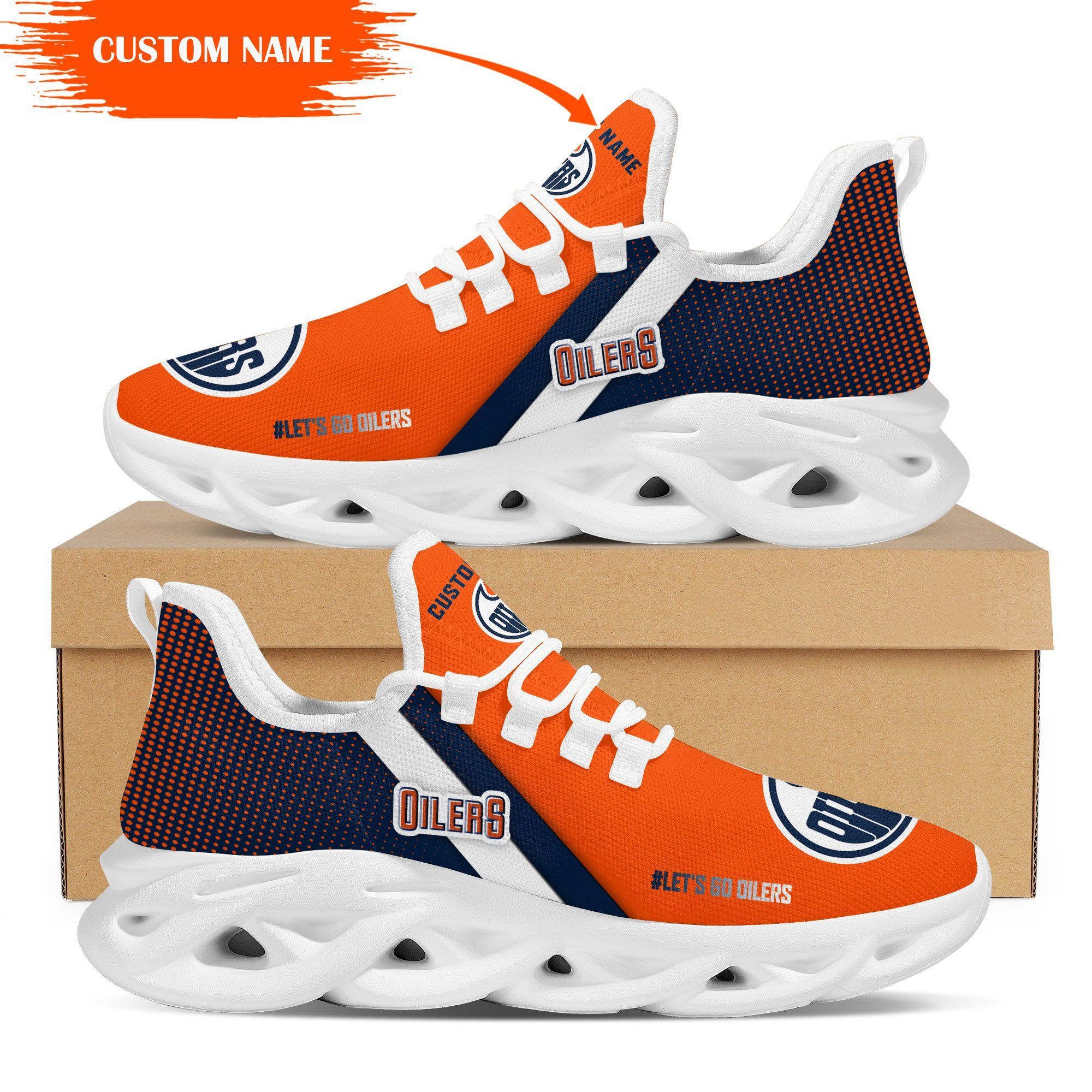 Edmonton Oilers Custom Personalized Max Soul Sneakers Shoes