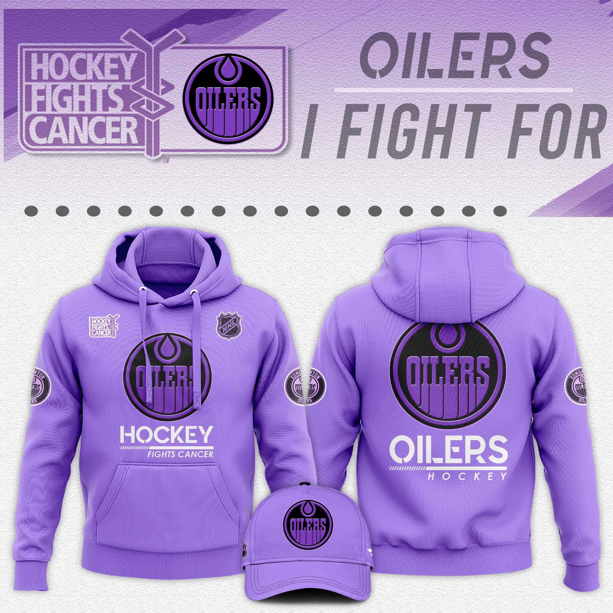 Edmonton Oilers Hockey Fights Cancer Unisex Hoodie