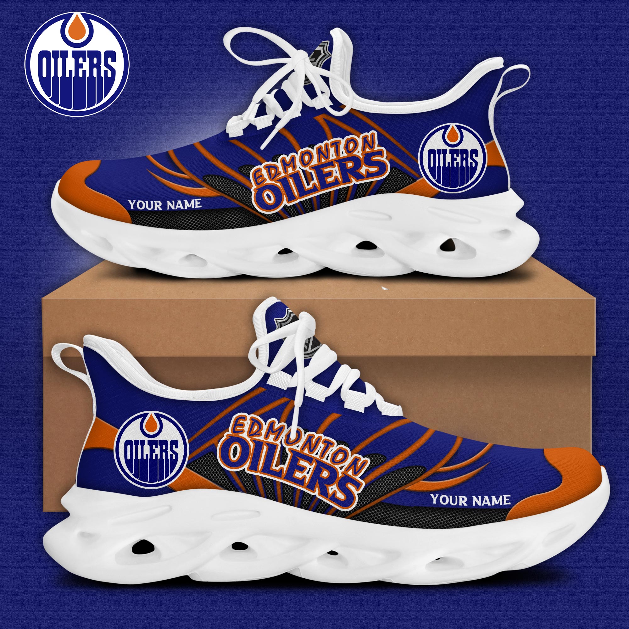 Edmonton Oilers Personalized Max Soul Shoes