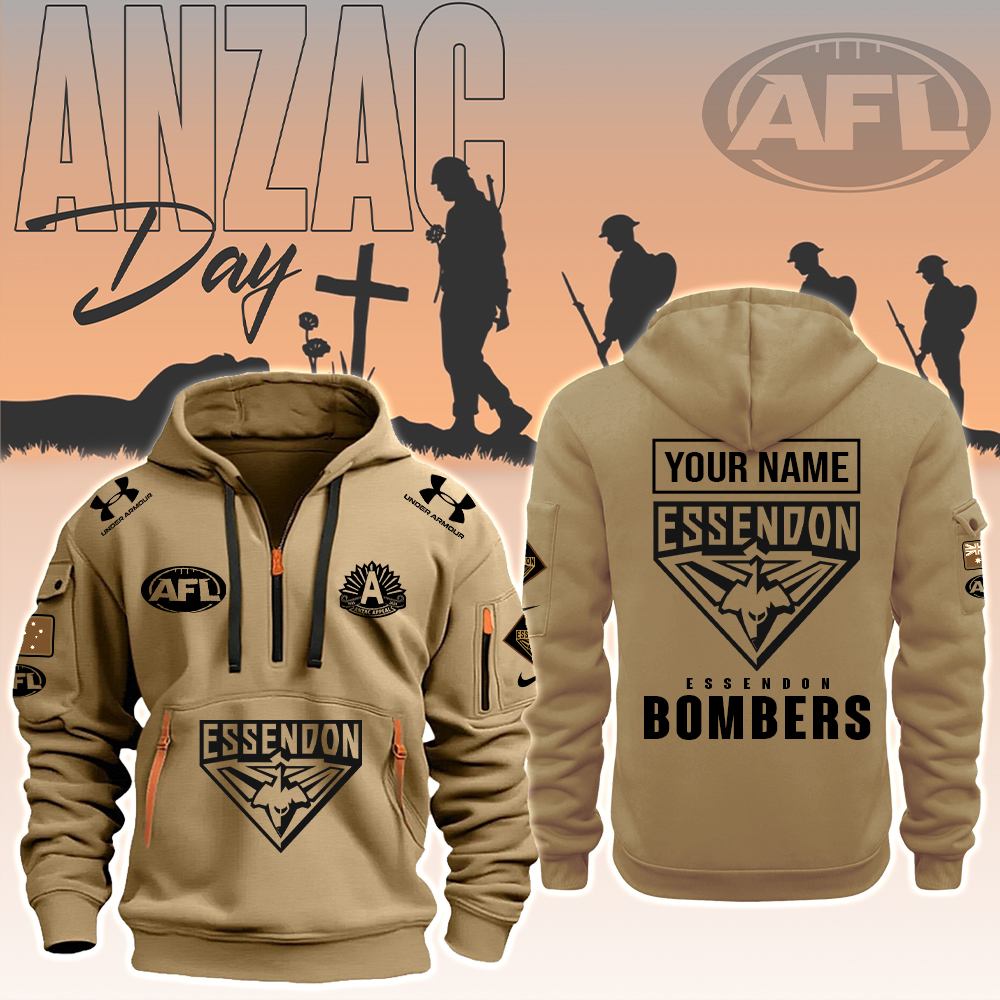 Essendon Bombers   AFL Anzac Day New Hoodie