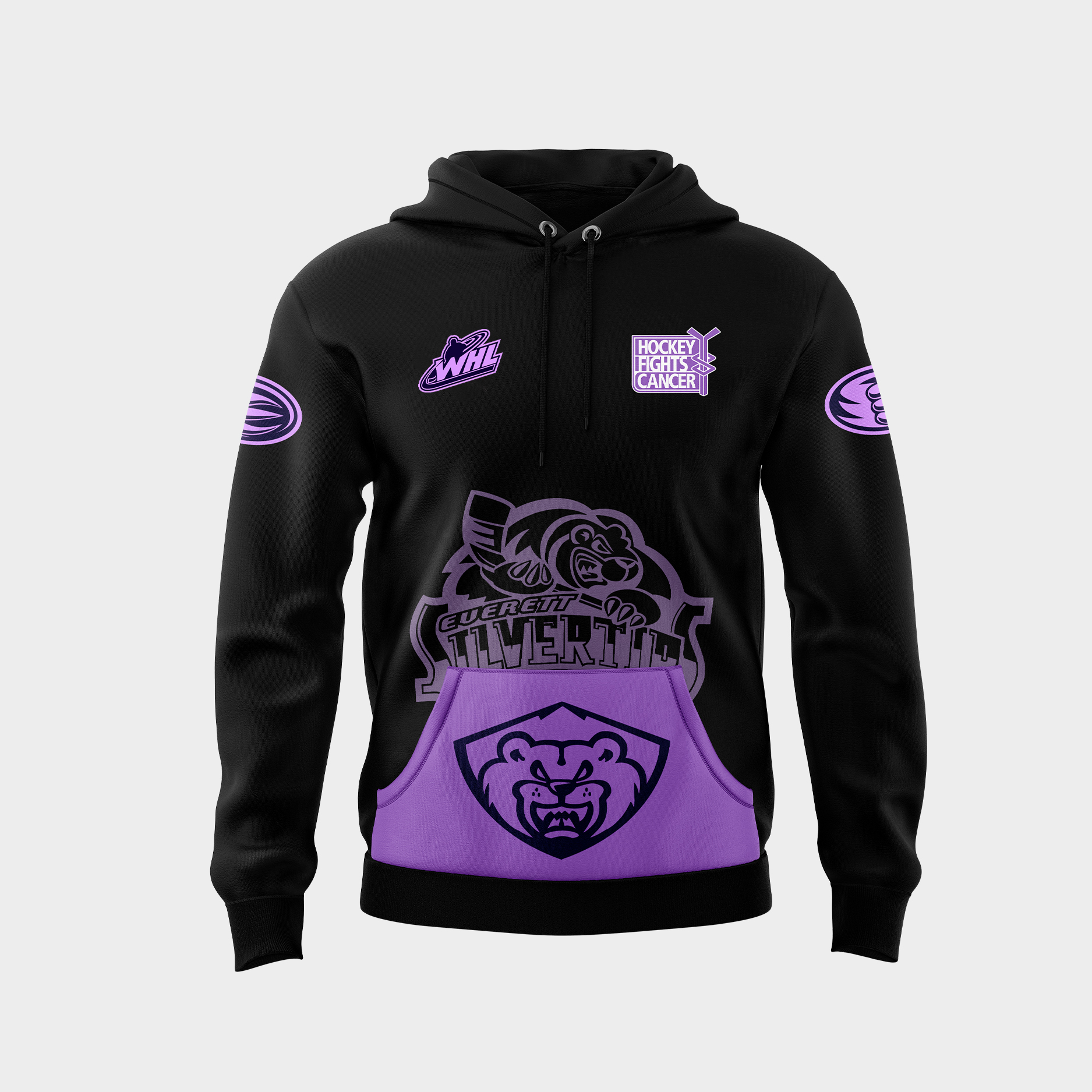 Everett Silvertips Hockey Fight Cancer Hoodie