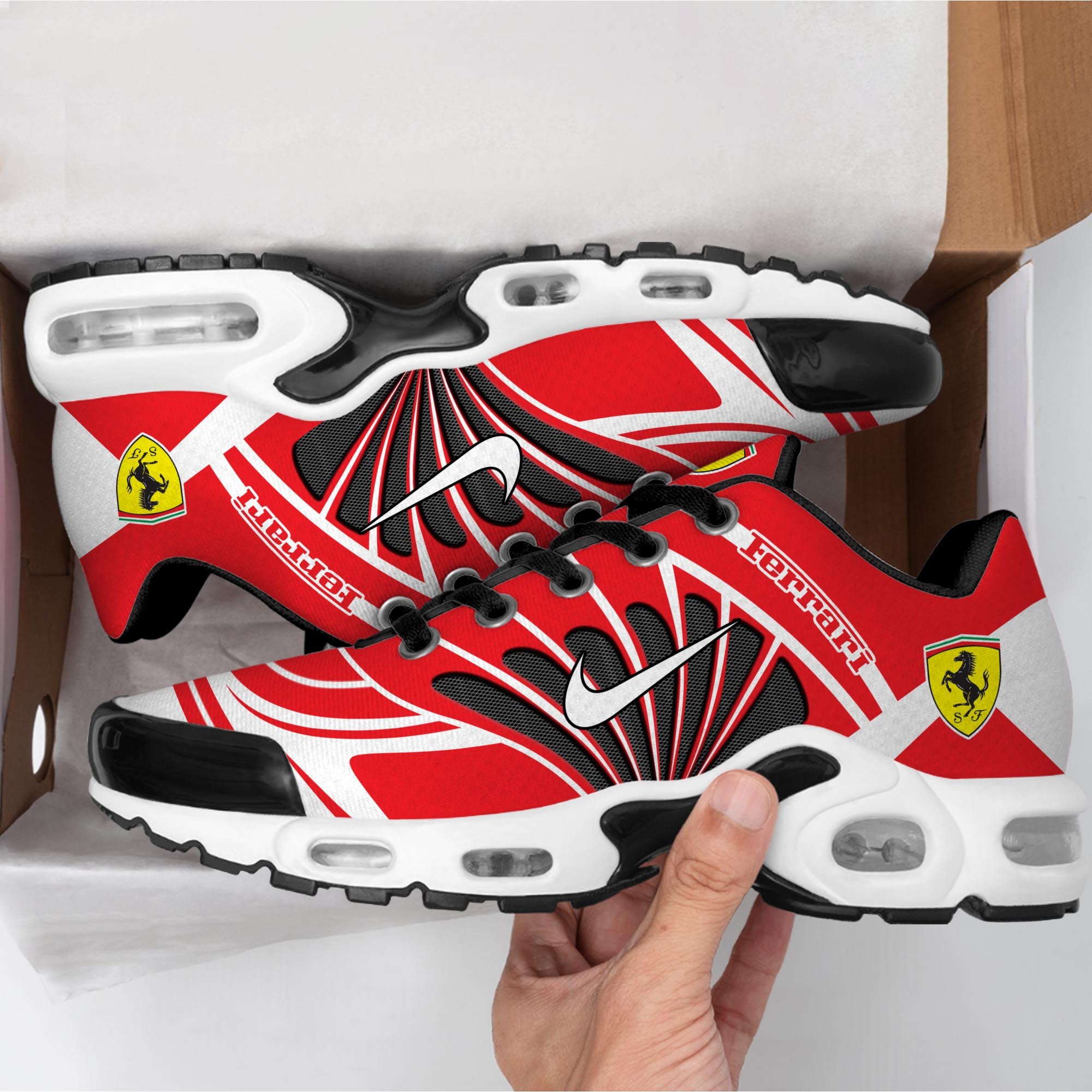 Ferrari Personalized Name Air Cushion Sports Shoes 1132