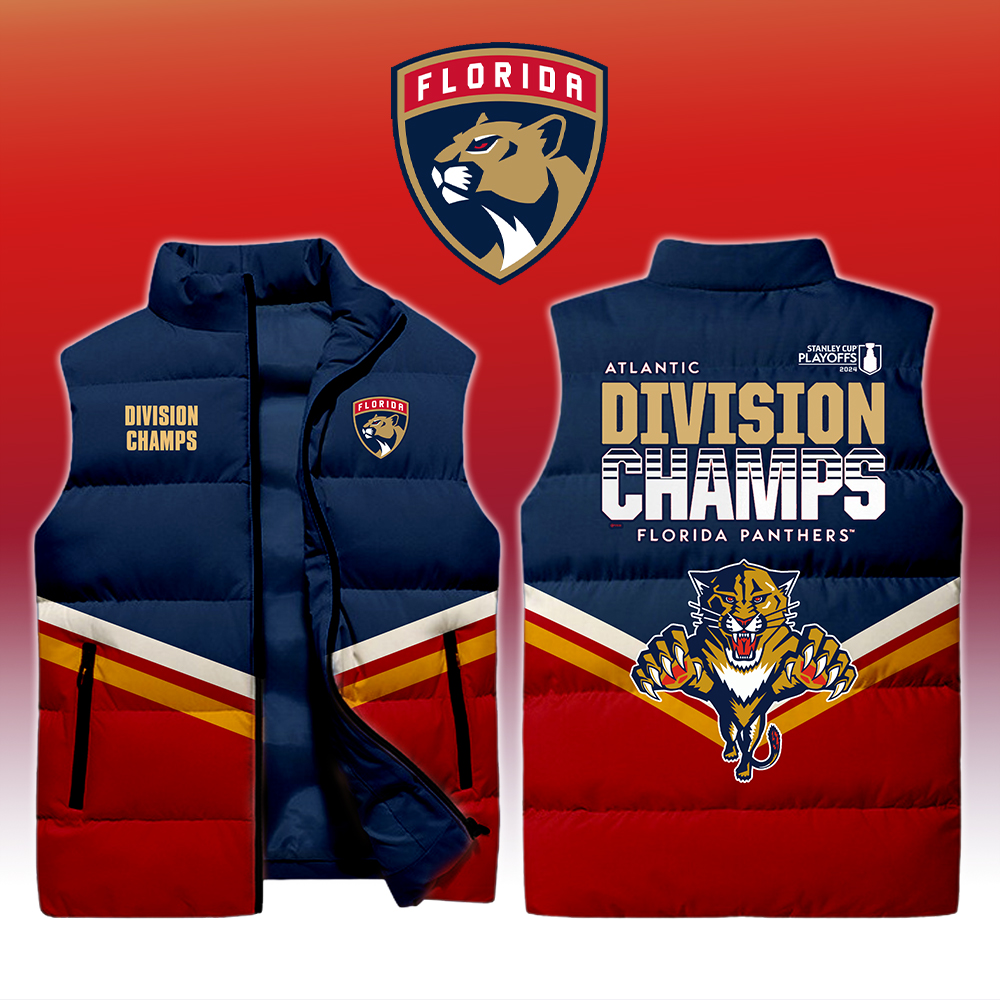 Florida Panthers 3D Cotton Vest Cross Division Champs  Limited