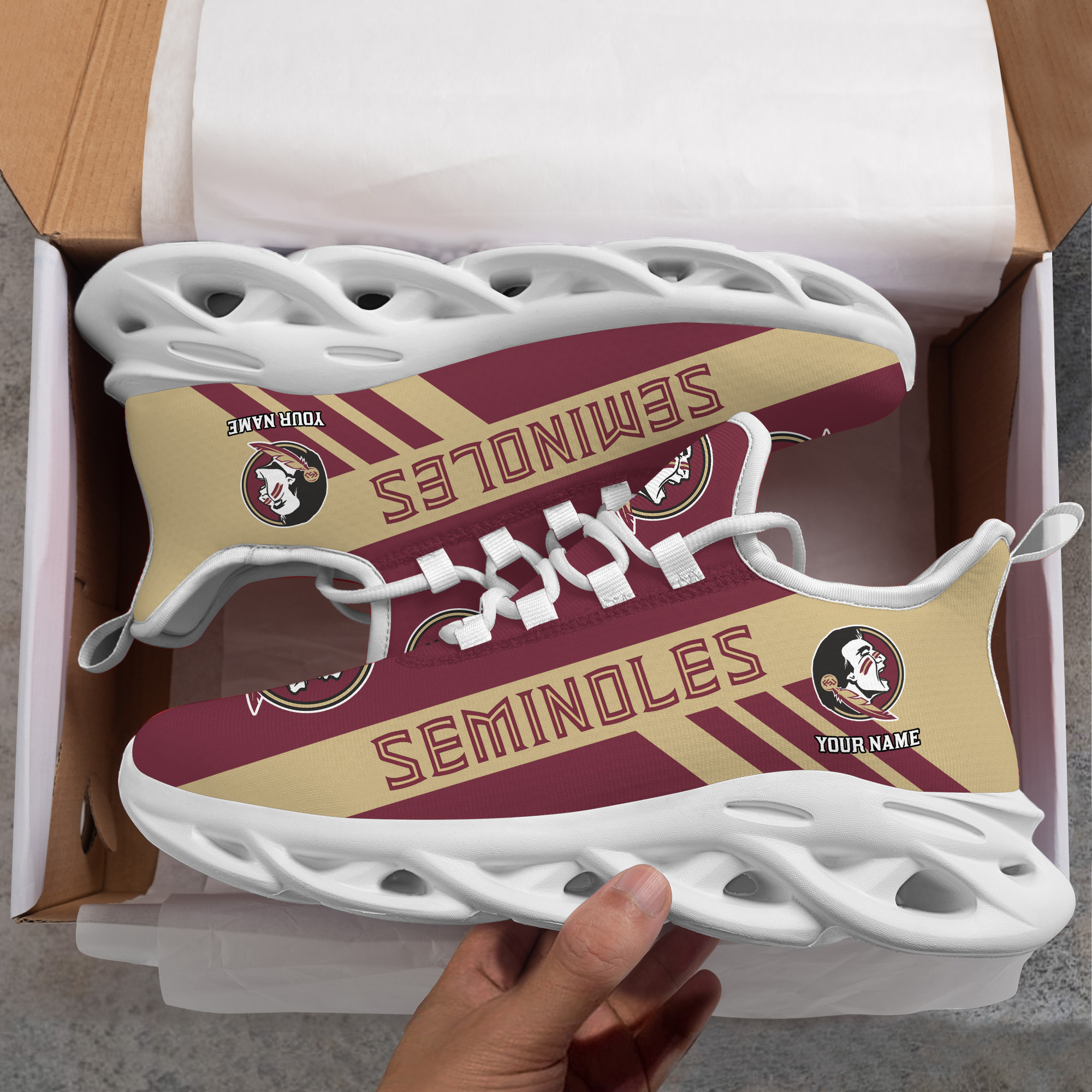 Florida State Seminoles Custom Name PERSONALIZED MAX SOUL SHOES DS004