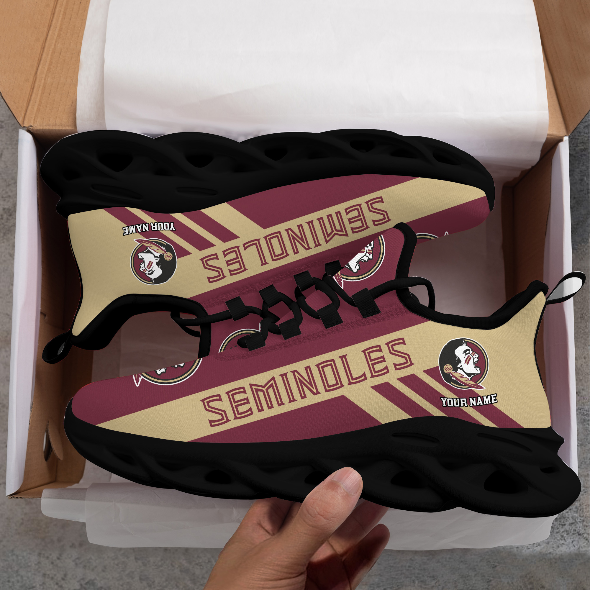 Florida State Seminoles Custom Name PERSONALIZED MAX SOUL SHOES DS004