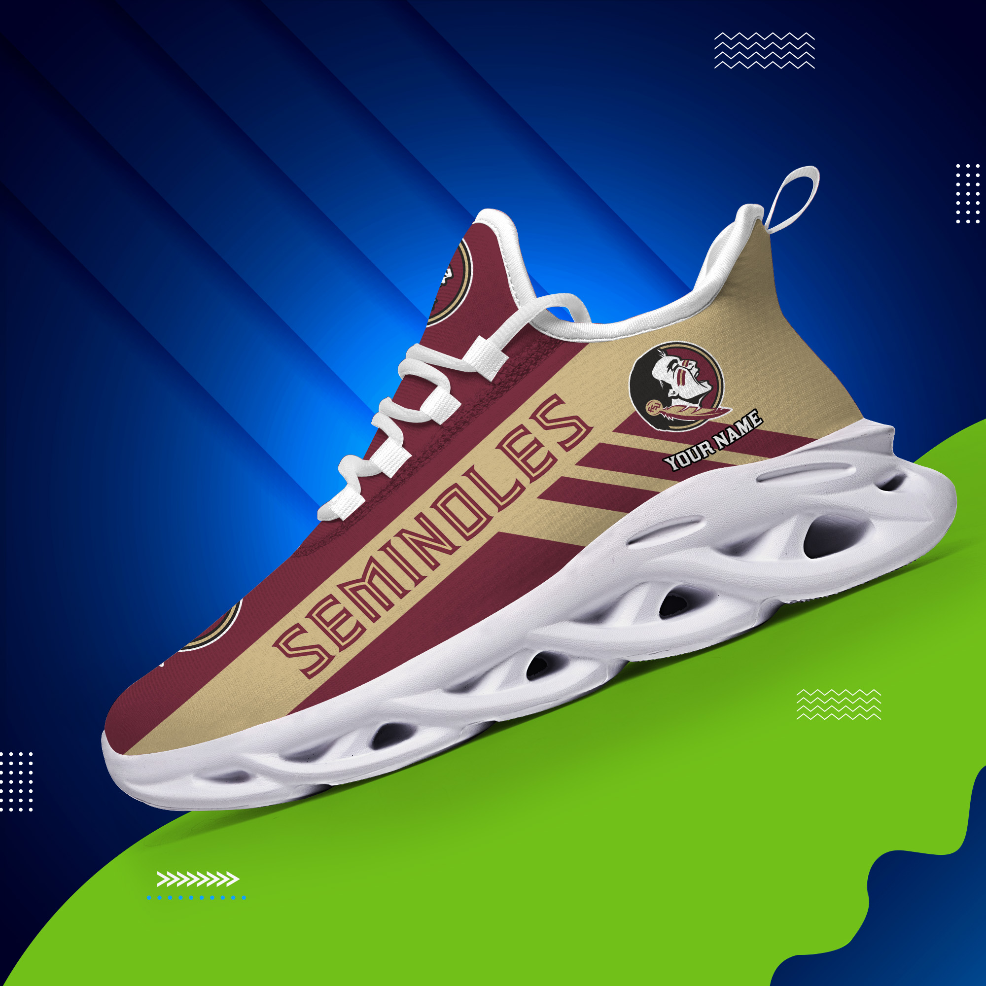 Florida State Seminoles Custom Name PERSONALIZED MAX SOUL SHOES DS004