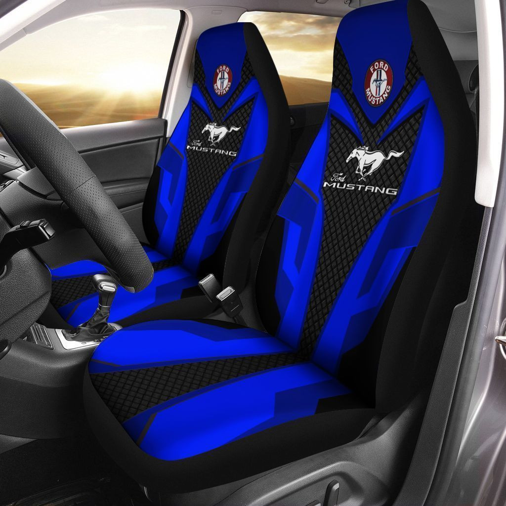 Ford Mustang  Car Seat Cover (Set of 2) Ver3 (Blue)