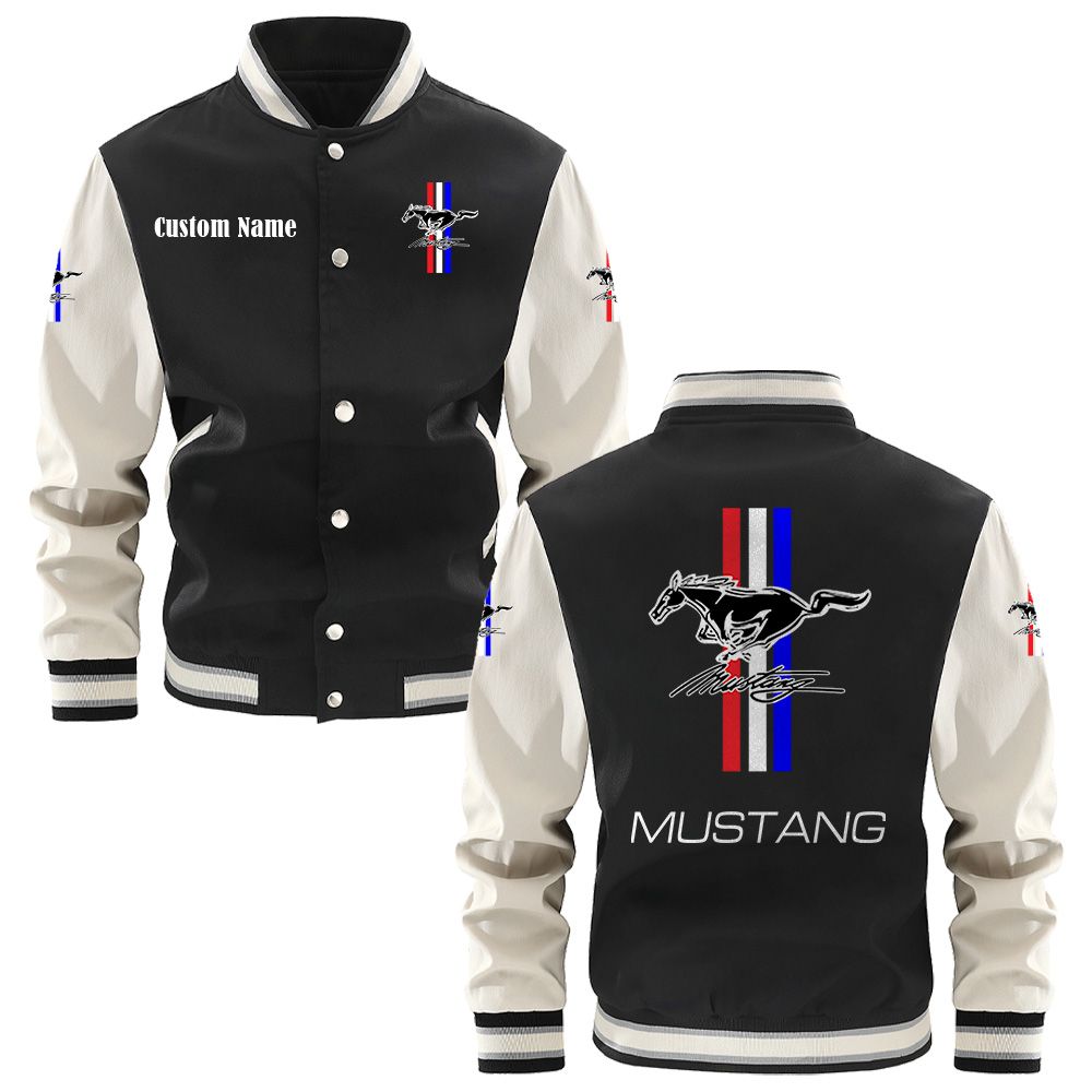 Ford Mustang Varsity Jacket, Baseball jacket, Letterman Jacket Customize Name, Multicolor
