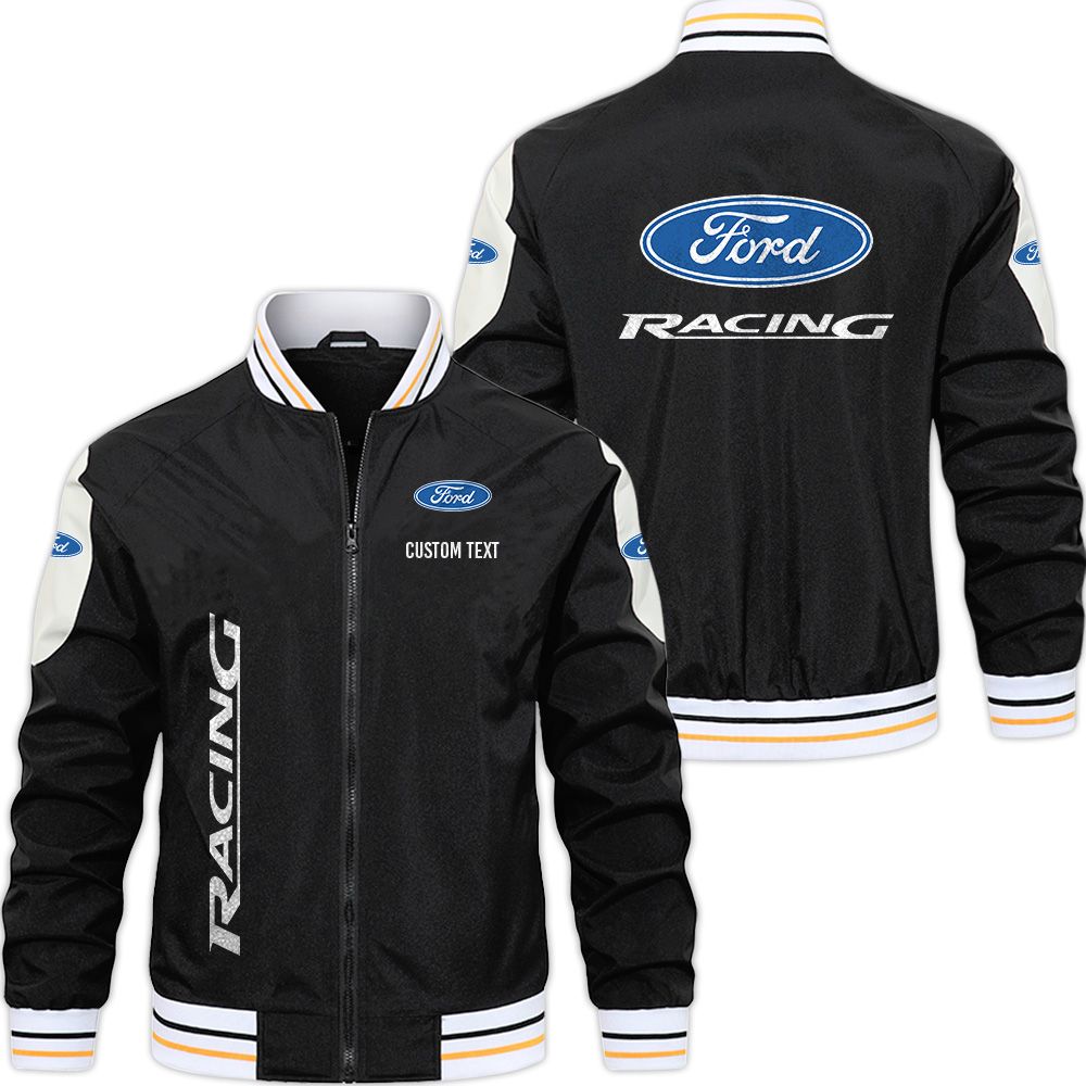 Ford Racing Varsity Jacket, Zipper Jackets Customize Name