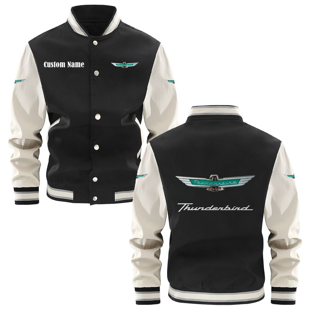 Ford thunderbird Varsity Jacket, Baseball jacket, Letterman Jacket Customize Name, Multicolor