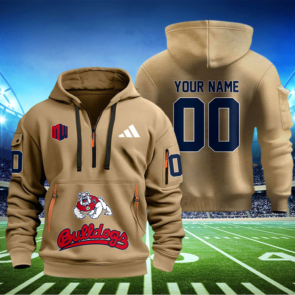 Fresno State Bulldogs Football Quarter Zip Hoodie
